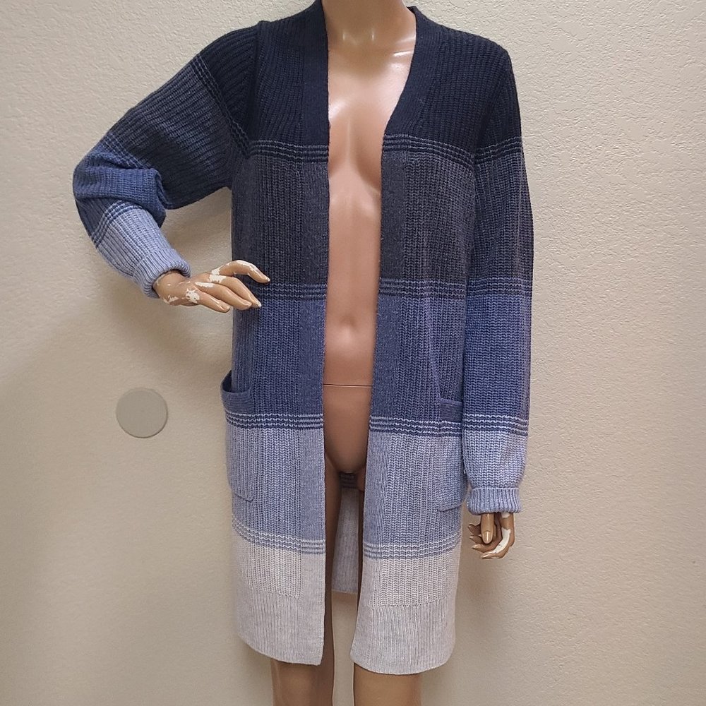 MARINE LAYER CABIN CARDIGAN SWEATER OMBRE SHAKER KNIT DUSTER CASHMERE BLEND sz S
